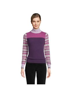 Cashmere Print Turtleneck Sweater