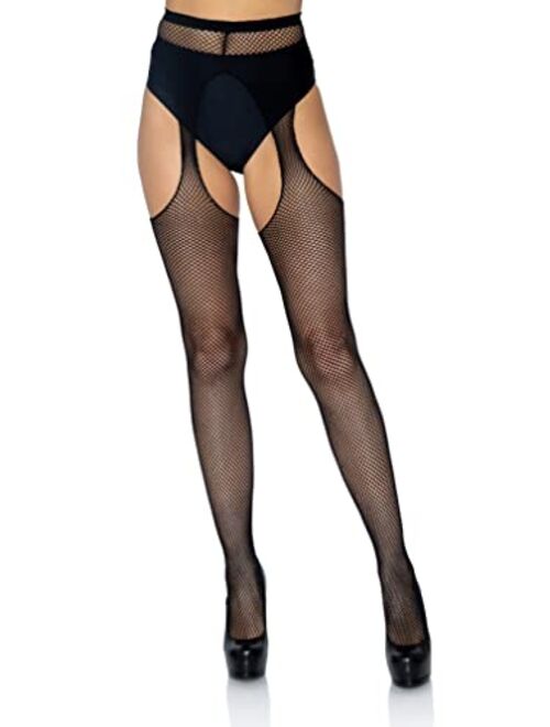 Leg Avenue Women's Fishnet Suspender Pantyhose