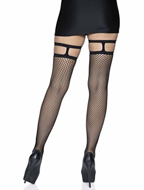 Leg Avenue Women Fishnet Thigh Highs With Garter Top. tights, Multicolor, One Size US
