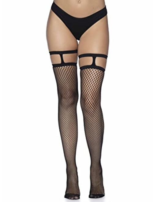 Leg Avenue Women Fishnet Thigh Highs With Garter Top. tights, Multicolor, One Size US