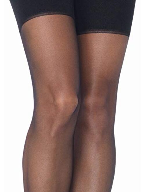 Leg Avenue Womens Lace Top Sheer Stockings with Backseam and Attached Garter Belt