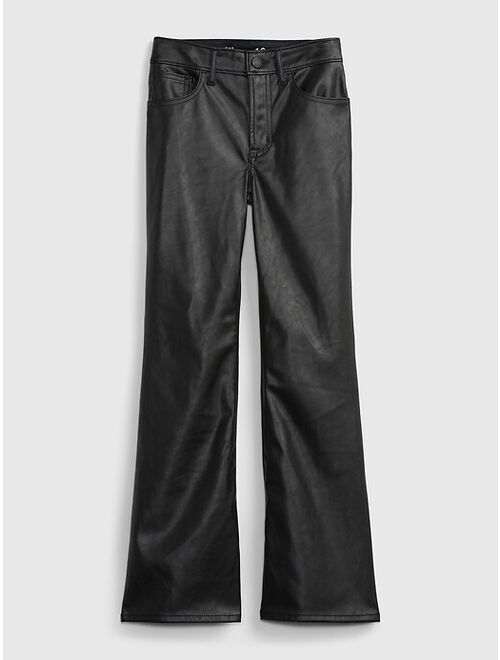 Gap Kids High Rise Faux-Leather Flare Jeans with Washwell