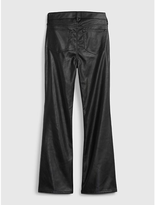 Gap Kids High Rise Faux-Leather Flare Jeans with Washwell