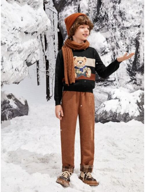 SHEIN Boys Bear Pattern Sweater