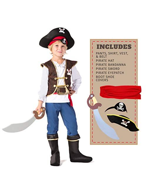 Spooktacular Creations Boys Pirate Costume for Kids Deluxe Costume Set