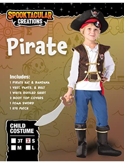Spooktacular Creations Boys Pirate Costume for Kids Deluxe Costume Set