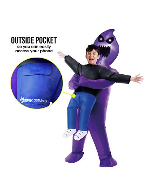 Morph Inflatable Boys Ghost Costume Kids Purple Ghoul Phantom Scary Halloween Costumes for Kids