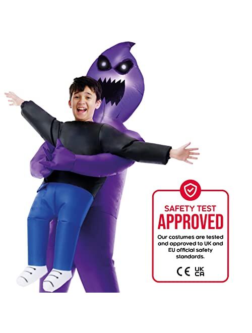 Morph Inflatable Boys Ghost Costume Kids Purple Ghoul Phantom Scary Halloween Costumes for Kids
