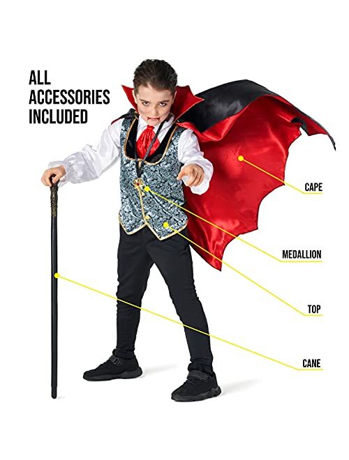 Morph Costumes Kids Vampire Costume Boys Vampire Cape Dracula Outfit Toddler Scary Halloween Costume For Boys