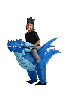 Halloween Inflatable Costume Ride An Ice Dragon Inflatable Costume Blue Unisex