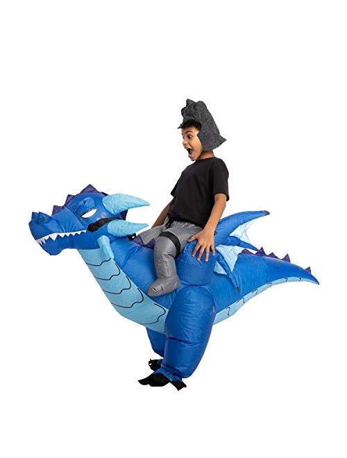 Spooktacular Creations Halloween Inflatable Costume Ride An Ice Dragon Inflatable Costume Blue Unisex