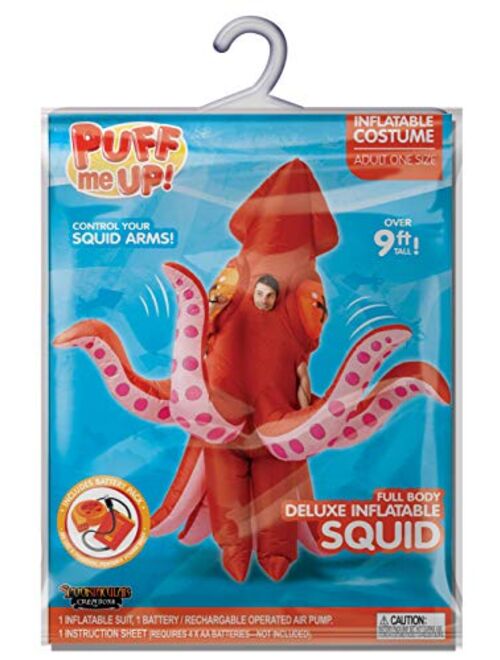 Spooktacular Creations Inflatable Costume Full Body Squid Air Blow-up Deluxe Halloween Costume - Adult Size
