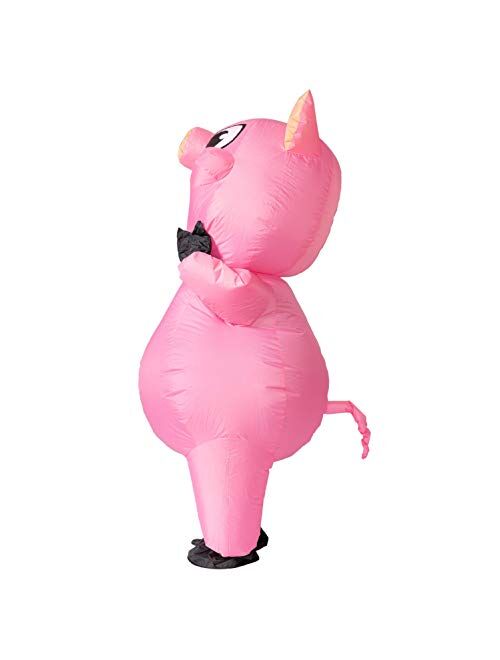 Spooktacular Creations Inflatable Pig Halloween Costume, Adult Unisex Full Body Animal Pig Inflatable Costume - One Size (Piggy)