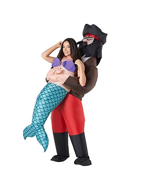 Morph Costumes Adult Inflatable Pirate Costume Pick Me Up Inflatable Mermaid Costume Blow Up Halloween Outfit
