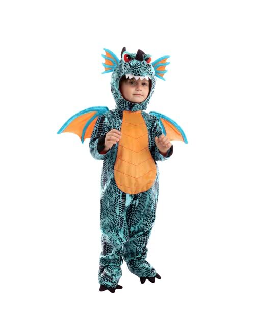 Spooktacular Creations Halloween Child Unisex Purple Dragon Costume Deluxe Dinosaurs Costume Set for kids Toddler Halloween Infant Trick or Treating Party, Dress Up-3T