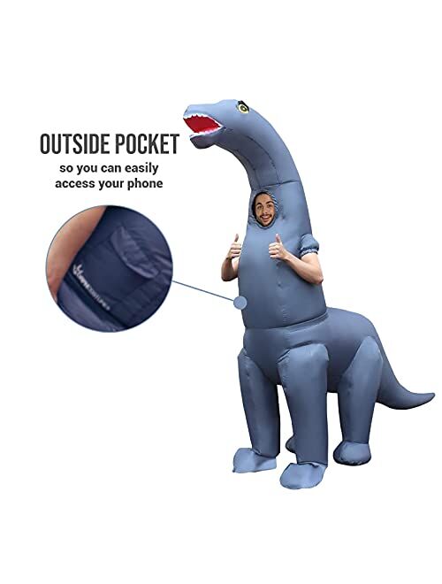 Morph Inflatable Dinosaur Costume Adult Diplodocus Costume Blow Up Halloween Costumes for Adults