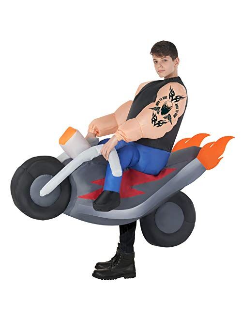 Morph Kids Inflatable Motorbike Costume Blow Up Biker Outfit Halloween Costumes for Kids
