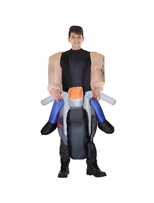 Morph Kids Inflatable Motorbike Costume Blow Up Biker Outfit Halloween Costumes for Kids