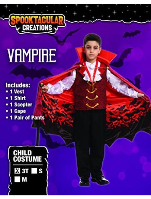 Spooktacular Creations Boys Royal Halloween Vampire Costume, Kids Dracula Costume for Halloween Dress Up Party, Role Playing