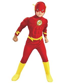 DC Comics Deluxe Muscle Chest The Flash Child's Costume, Toddler, Multicolor
