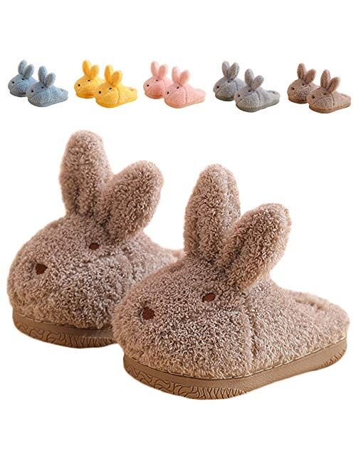 ZHENTAO Toddler Girls Slippers Boys Girls Fluffy Home Slippers Winter Warm Indoor Cute Bunny Shoes