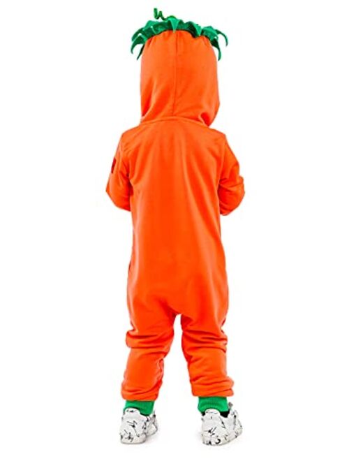 Tipsy Elves Cute Baby Orange Pumpkin Playsuit with Hood for Dress Up and Family Photos for Babies and Toddlers Unisex Sizing