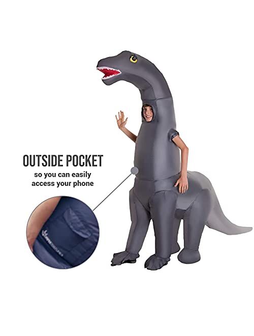 Morphsuits Giant and Kids Skeleton Diplodocus Inflatable Kids Costume