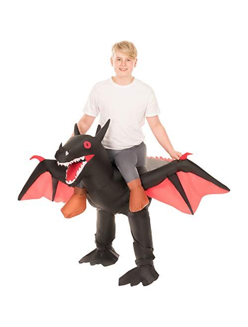 Morphsuits Black Inflatable Ride-On Dragon Halloween Costume for Kids, one Size (MCKROIBD)