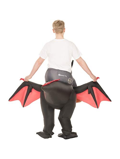 Morphsuits Black Inflatable Ride-On Dragon Halloween Costume for Kids, one Size (MCKROIBD)