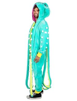 Jumpsuit Costume - Mens Hooded Octopus Jumpsuit with attached Tentacles