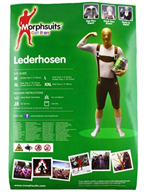 Morphsuits Lederhosen Morphsuit Adult Costume - Size XXLarge - 62-69 (186cm-206cm)