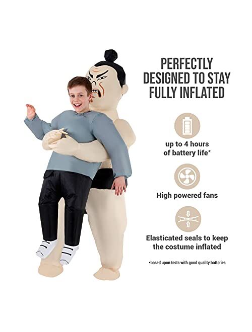 Morphsuits Morph Costumes - Sumo Wrestler Kids Inflatable Costume - Great Illusion Fancy Dress Outfit One size fits most Children upto 5ft