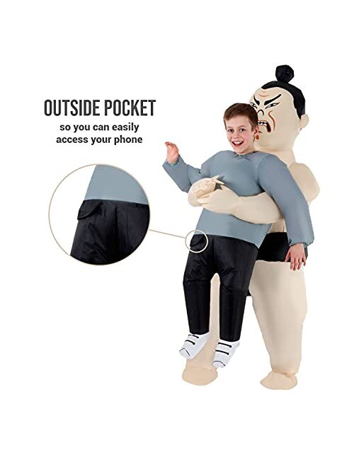 Morphsuits Morph Costumes - Sumo Wrestler Kids Inflatable Costume - Great Illusion Fancy Dress Outfit One size fits most Children upto 5ft