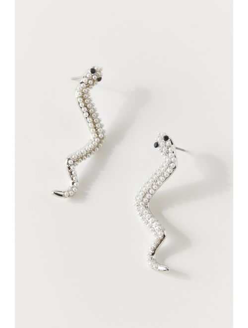 Urban Outfitters Statement Pearl Snake Post Earring