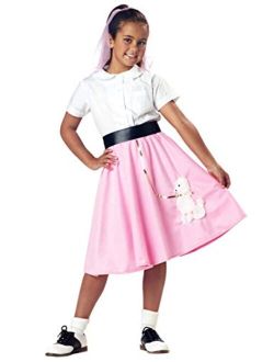 Kids Pink Poodle Skirt Costume
