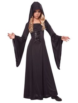 Girl's Deluxe Black Hooded Robe Costume Large (10-12)