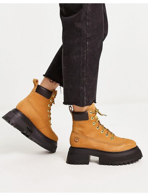 Timberland Sky 6 inch lace up boots in wheat nubuck