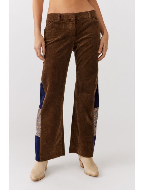 Urban Renewal Remade Floral Insert Cord Flared Pant