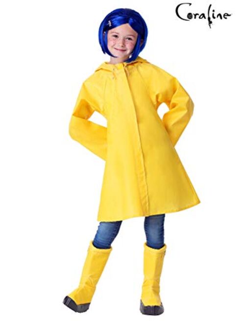 Fun Costumes Coraline Costume for Kids, Girls Coraline Storybook Yellow Rain Jacket