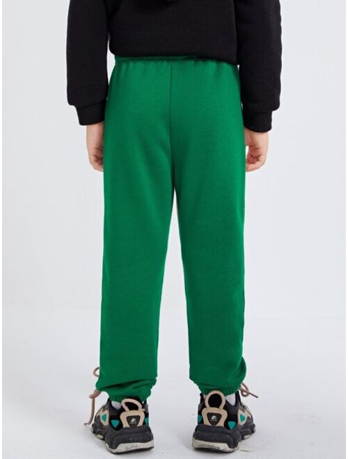 Shein Toddler Boys Letter Graphic Colorblock Sweatpants