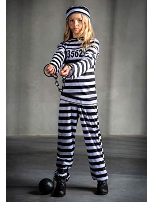 Fun Costumes Girl's Prisoner Costume Kid's Prison Uniform Outfit