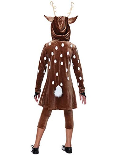 Fun Costumes Girls Fawn Costume Hooded Dress Deer Costume for Girls