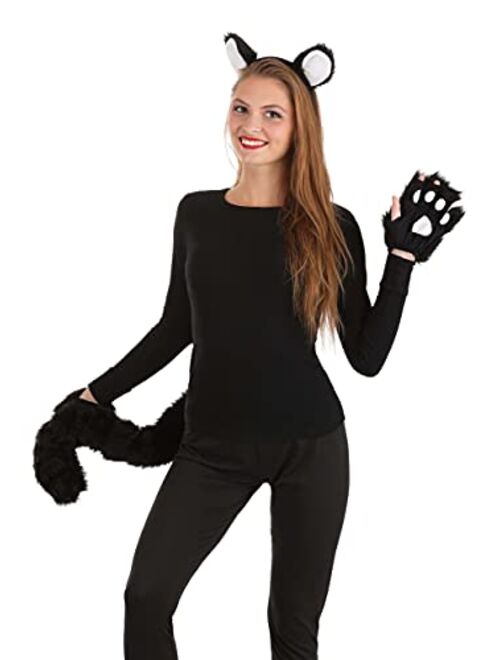 Fun Costumes Deluxe Black Cat Costume Kit Headband Tail and Paws