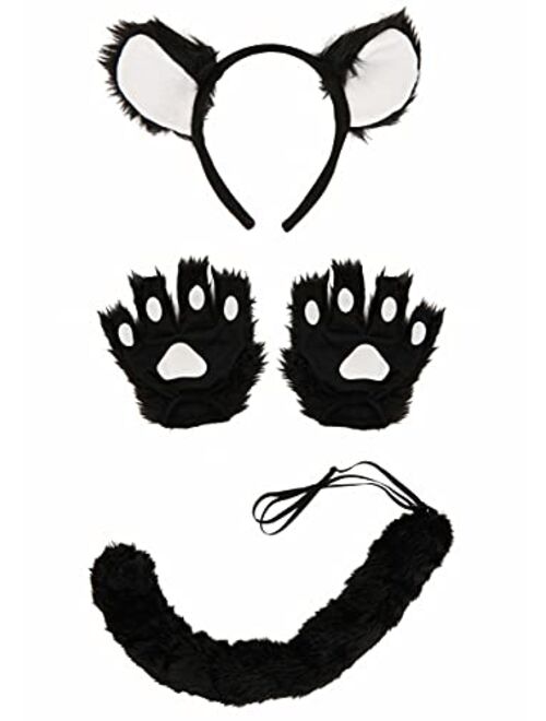 Fun Costumes Deluxe Black Cat Costume Kit Headband Tail and Paws