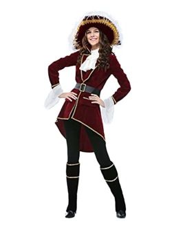 Captain Hook Pirate Halloween Costume for Women
