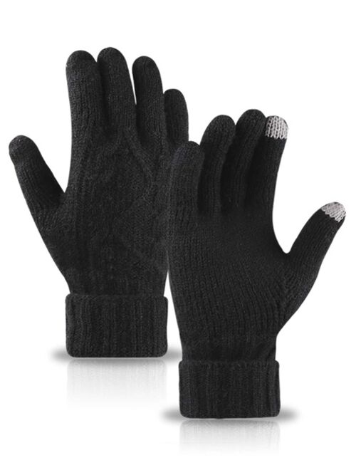 Shein Men Touch Screen Knit Gloves