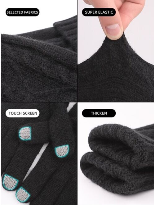 Shein Men Touch Screen Knit Gloves