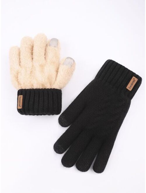 Shein Men Fleece Lined Gloves
