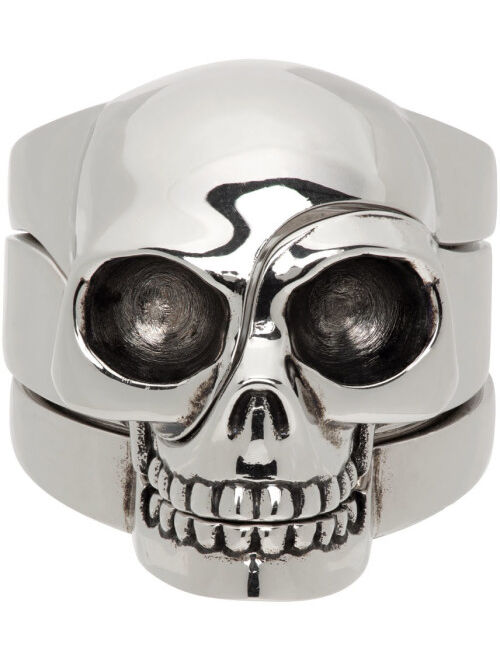 Alexander McQueen Silver Divided Skull Ring Set
