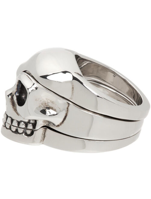 Alexander McQueen Silver Divided Skull Ring Set
